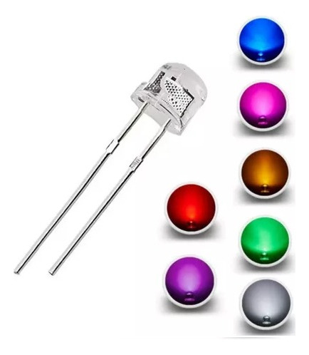 Led Hiperbrillo 4.8mmbombín Strawhat Todos Colores X 50 Unid