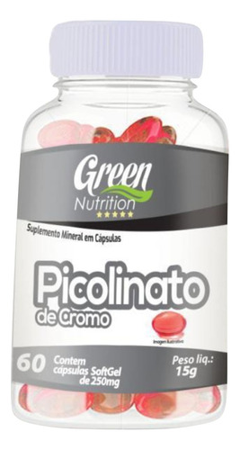 Picolinato De Cromo Softgel 250mg 60caps Green Nutrition