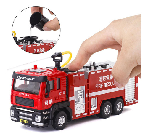 Camión De Bomberos A Escala 1/32, Modelo De Pulverización Y
