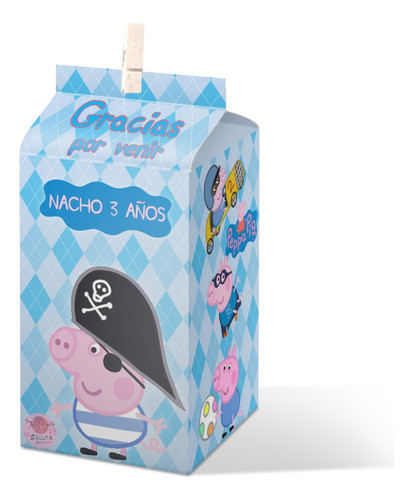 Peppa Pig Pirata Cajas Souvenirs 20x9cm X10