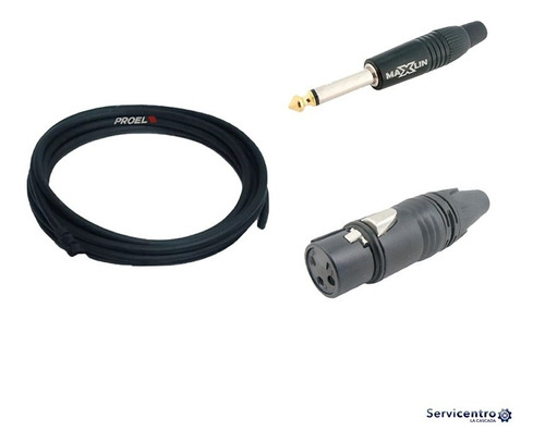 Cable Proel Plug Xlr A Plug 1/4 De 1 Metro Desbalanceado