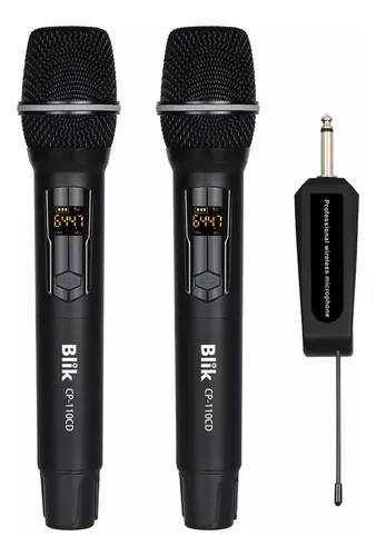 Par De Micrófonos Inalámbricos Con Receptor Karaoke Blik Negro