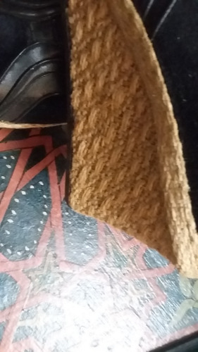 Zapatos Negros Taco Chino Gamuza Cuero Y Yute 37 Impecables