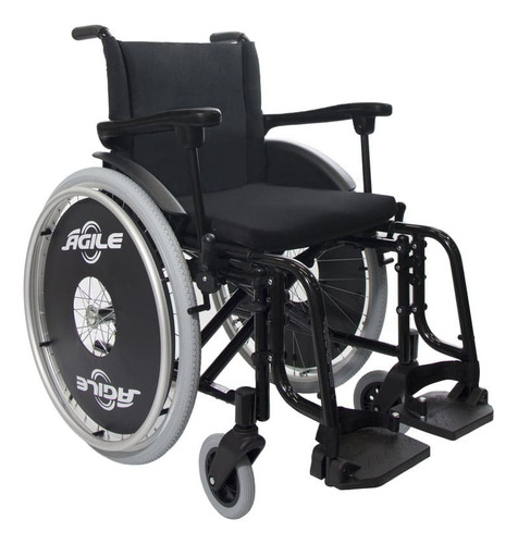 Cadeira De Rodas Jaguaribe Agile Alumínio Confortável 44cm