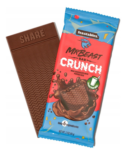 Mr. Beast Chocolate 1 Barra De Sabor Crunch !!!