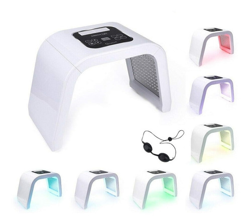 Maquina Facial De Luz Led 7 Colores, Cara Y Cuello, Googles