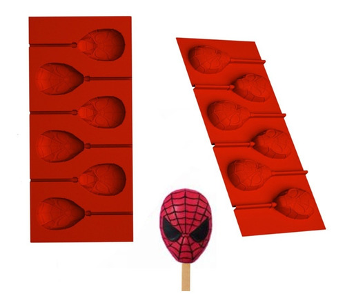 Molde De Silicona Lollipops Spiderman X6 Cavidades