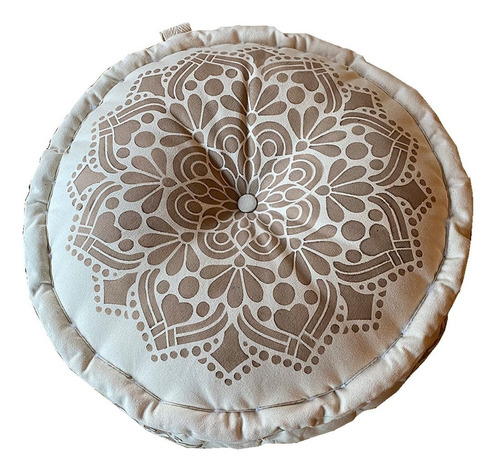 Almohadón Tatami De Piso Redondo Circular Mandala Puf 55 Cm 