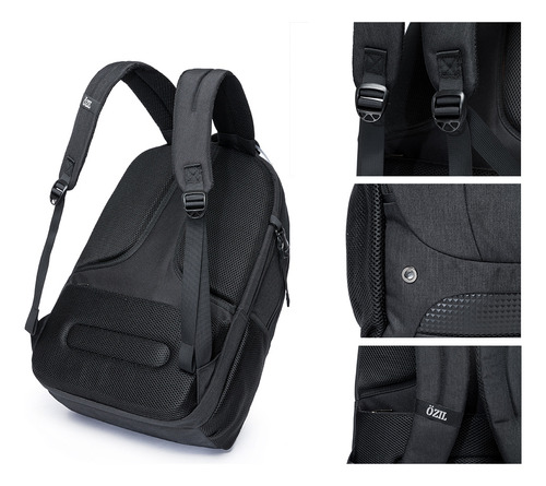 Mochila Masculina Executiva Reforçada Cor Preto Desenho Do Tecido Lisa