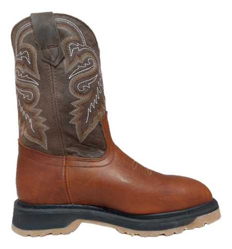 Bota Vaquera Rodeo Purepecha Piel Casquillo Color Roble Goma