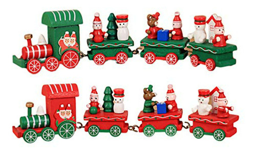 2 Piezas Figuras De Tren De Navidad Decoración De Trenes Tem