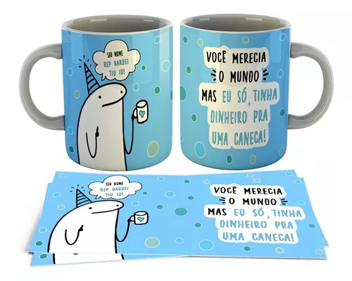 Caneca Presente Aniversario Flork Meme Azul E Rosa 325 Ml - Corre