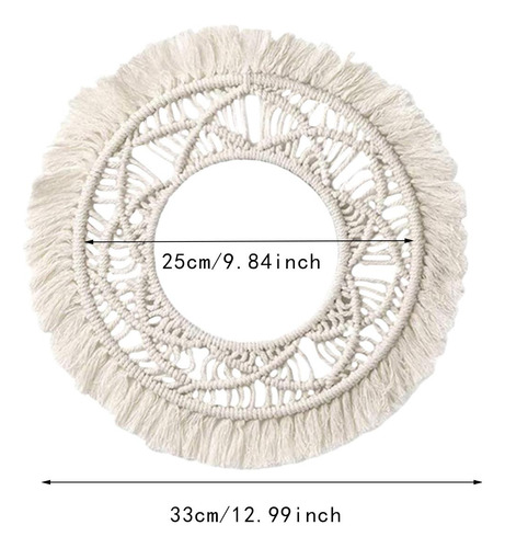 Espejo De Pared Con Tapiz Tejido De Macramé Para
