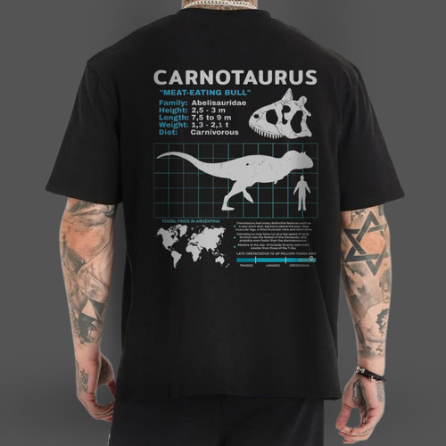 Playera Negra Jurassic World Dinosaurios Ark T-rex