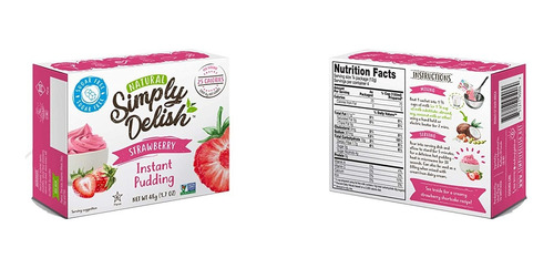 Simplemente Instantánea Deliciosa Fresa Pudín Natural - Sin