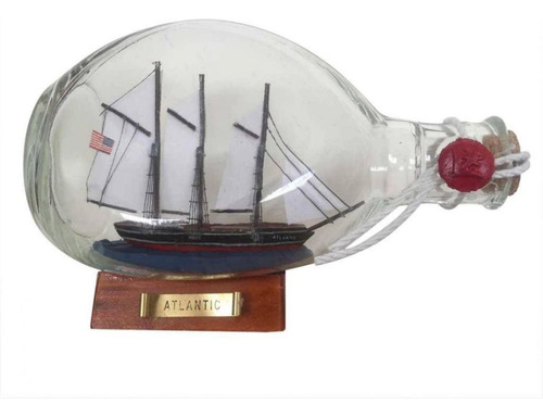 Nautical Atlantic Barco Una Botella Vidrio 7 