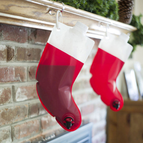 Bolsa De Agua Con Forma De Calcetín Navideño For Vino Tinto