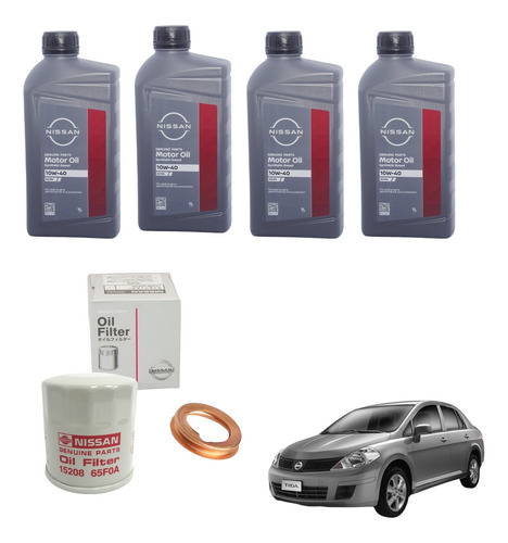 Kit Mantencion Cambio De Aceite Nissan Tiida (original).