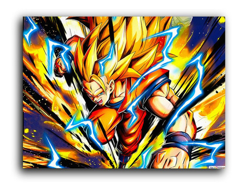 Cuadro En Canvas 100x140cm Goku Super Sayayin Tercera Fase | Meses sin  intereses