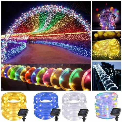 Imagen 2 de 6 de Manguera Solar - 10 Mts X 100 Luces - Multicolor