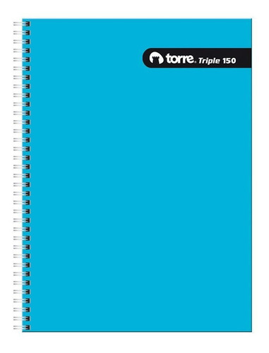 Cuaderno Torre Triple Liso Mat. 7mm. 150hojas