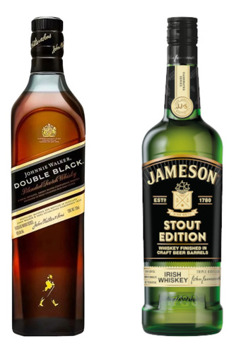 Whisky Jw Double Black 750ml.- + Jameson Stout 750ml.-