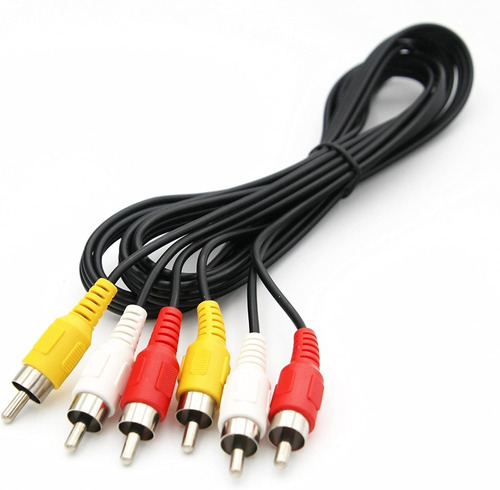 Cable Audio Y Video De 3 Rca Macho A 3 Rca Macho Largo 5 M