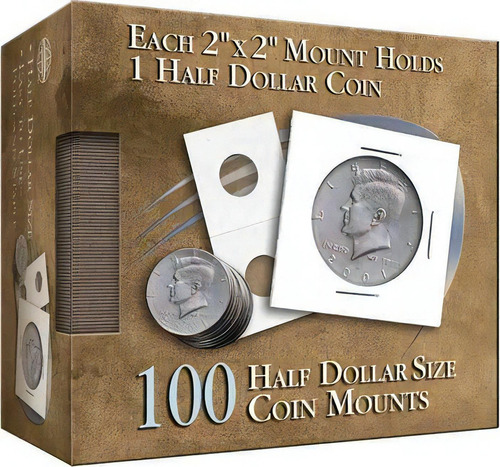 Half Dollar 2x2 Coin Mounts Cube 100 Count, De Whtiman. Editorial Whitman Coin Products, Tapa Dura En Inglés