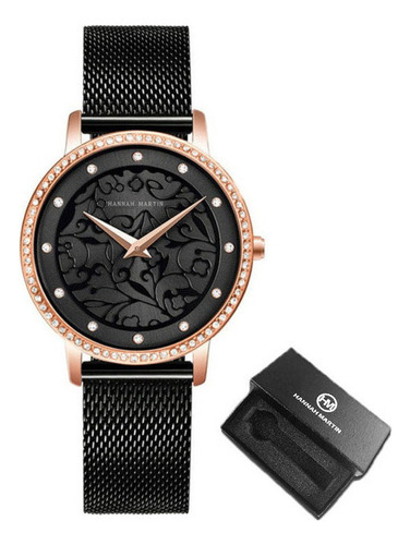 Reloj De Cuarzo Inoxidable Con Diamantes Hannah Martin 107
