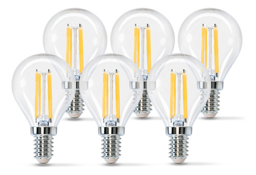 Lampara Foco Vintage Led Ahorrador G45 6w E14 6pcs