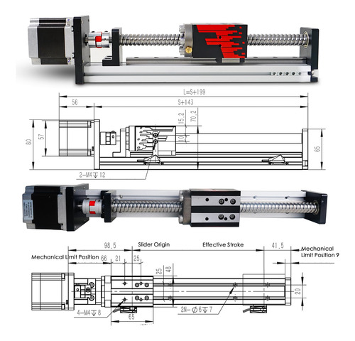 Fuyu Fsl40 Guía Lineal Versión 2.0 Mesa Tornillo De Bola Mov