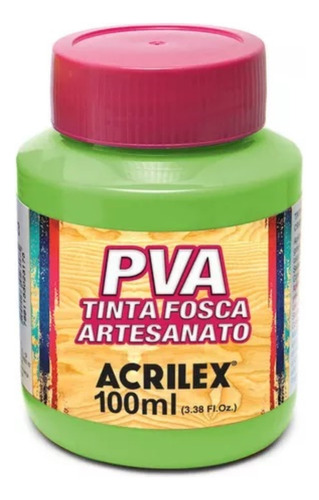 Tinta Fosca Artesanato Pva 100ml Verde Folha Acrilex C/6un