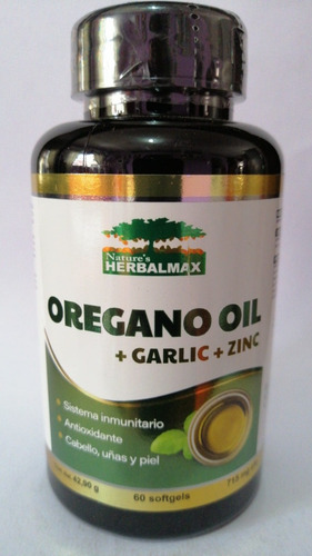Aceite De Oregano Mas Ajo Y Zinc 60 Softgels