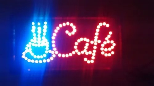 Cartel Led Kiosco Abierto Doble Palabra Leer Descripción