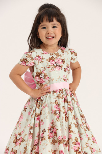 Vestido Infantil Com Laço Nas Costas