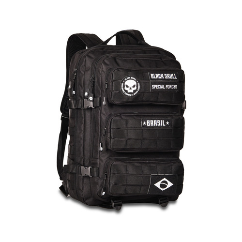 Mochila Reforçada Tática 50l Black Skull - Preto