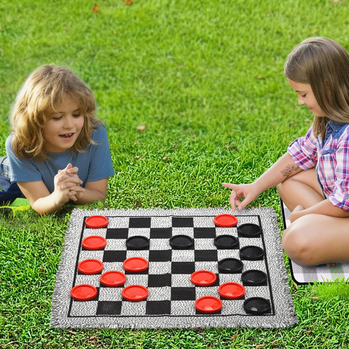 Quadpro Juego De Mesa De Damas Gigantes, Juego 3 En 1 Jumbo