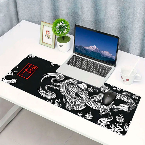 Mouse Pad Grande 60x30 Desk Pad Dragão Chinês Japonês