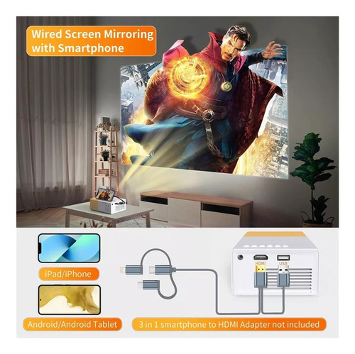 Para Mini Projetor De Tv Portátil 4k Dd Mini Tv Portátil