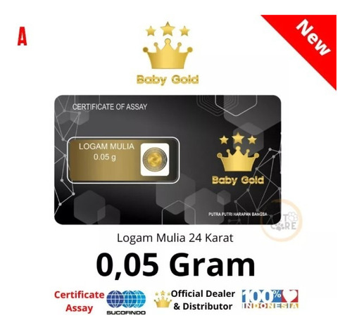 Oro Puro 24k Mini Moneda Certificada Corona Real 0.05 Gramos