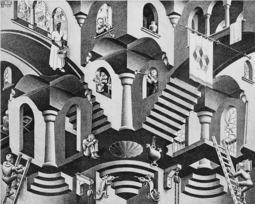 Poster Grande M C Escher 60x75cm Concavo C. Enfeite Pra Sala
