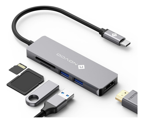 Conector Usb-c Hub 4k Con Hdmi Y Múltiples Puertos