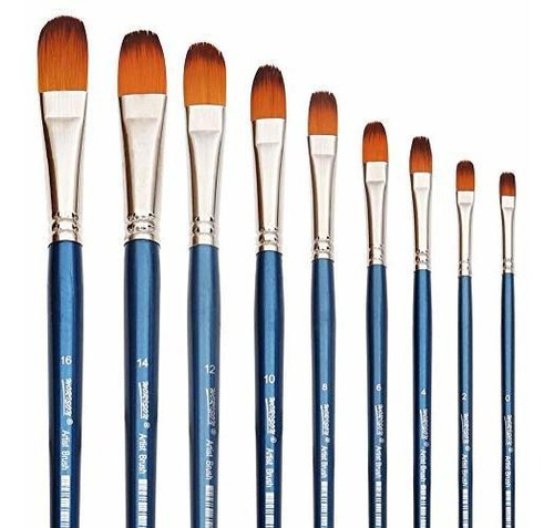 Filbert Paint Brushes Set, 9 Pcs Artista Profesional Pincel