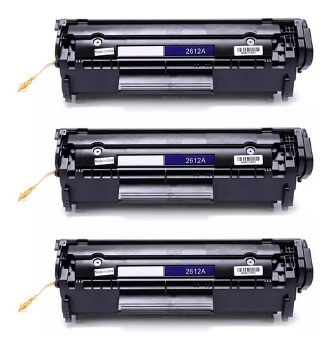 Kit 3 Cartucho Toner 12a P/ Impressora Laserjet 1020 Lacrado