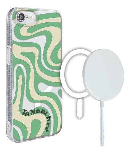 Funda Para iPhone Magsafe Con Para Mujer Curvas Verde