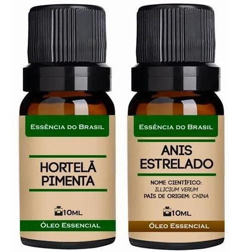 Kit 2 Óleos Essenciais 10ml Menta Piperita + Anis Estrelado