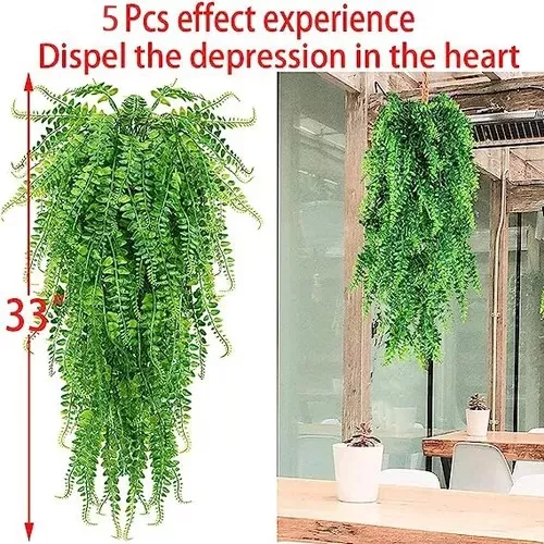X5 Plantas Artificiales Decorativas Boston Ferns Colgantes