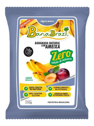 Bananinha Natural Com Ameixa Zero Açúcar Banabrazil 230g