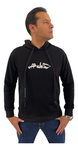 Sudadera Off White Color Negro Con Logo Blanco, Original