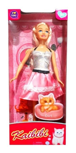 Muñeca Kaibibi Rosa Con Gatito - Jem